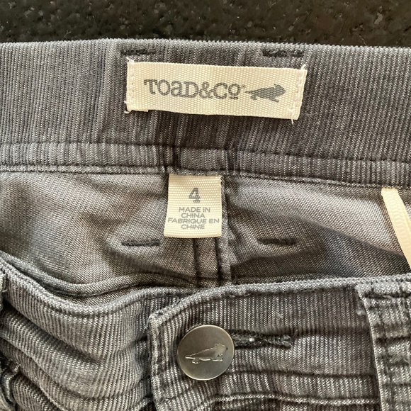 Toad & Co Corduroy Pants, Size 4, Grey - Picture 3 of 3